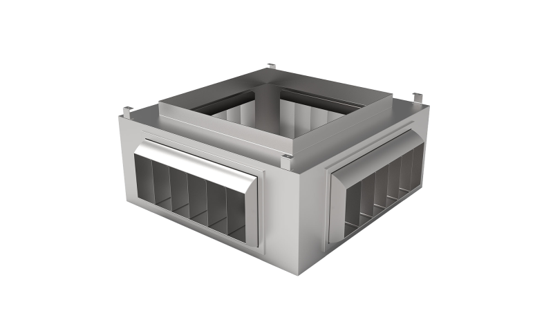 DBD-44-DL: Four-Sided Drop Box Diffuser with Drum Louvers